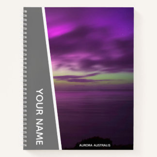 Aurora Australis Southern Lights Australia Grey Notitieboek