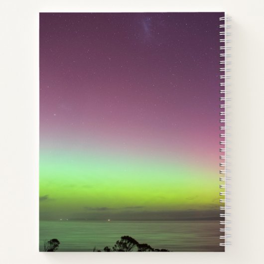 Aurora Australis Southern Lights Australië Zwart Notitieboek (Achterkant)