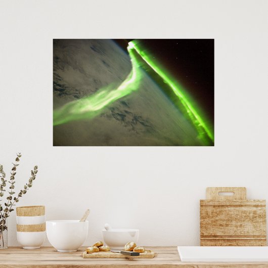 Aurora Australis uit de ruimte Poster (Keuken)