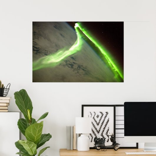 Aurora Australis uit de ruimte Poster (Thuiskantoor)