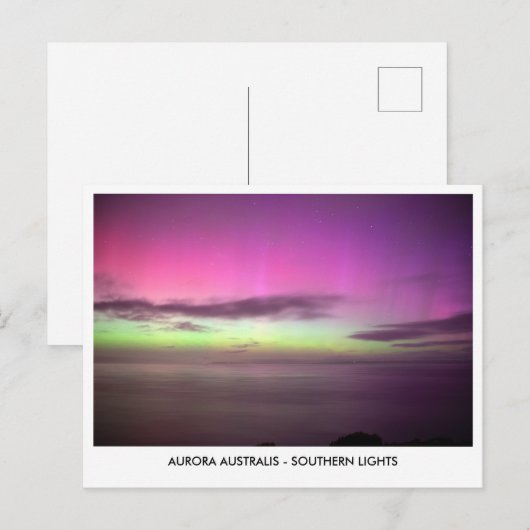 Aurora Australis - Zuiderlicht nachtelijke hemel Briefkaart (Voorkant / Achterkant)