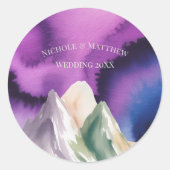 Aurora Berghuwelijk Ronde Sticker (Voorkant)