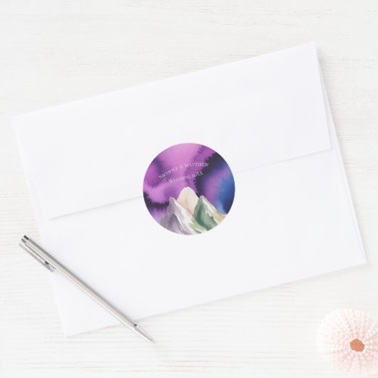 Aurora Berghuwelijk Ronde Sticker (Envelop)