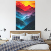 Aurora Bergsymfonie Canvas Afdruk (Insitu (Slaapkamer))