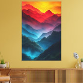 Aurora Bergsymfonie Canvas Afdruk (Insitu (Woonkamer))