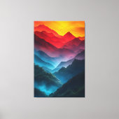 Aurora Bergsymfonie Canvas Afdruk (Voorkant)