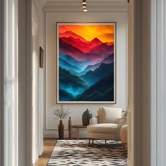 Aurora Bergsymfonie Canvas Afdruk