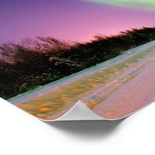 Aurora bij het Beer Lake. Poster (Hoek)