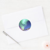 Aurora bij het Beer Lake. Ronde Sticker (Envelop)