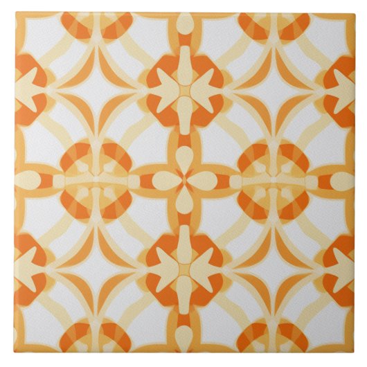 Aurora Bloom Abrikoos Botanische wervelwind Tegeltje (Voorkant)