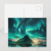 Aurora boreal  feestdagenkaart (Voorkant / Achterkant)