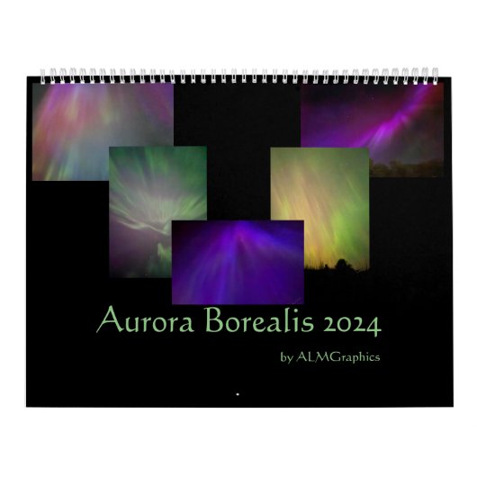 Aurora Borealis 2024 foto's - aanpasbaar Kalender (Hoes)
