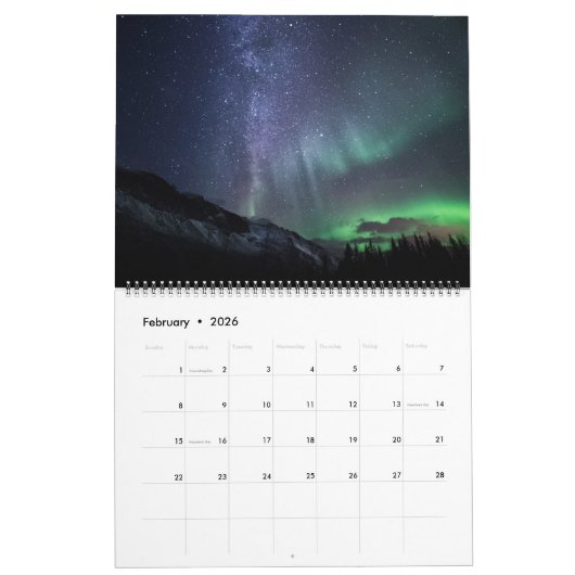 Aurora Borealis 2026 Kalender (Feb 2026)