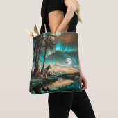 Aurora Borealis 2 Wolf Design Tote Bag (Dichtbij)