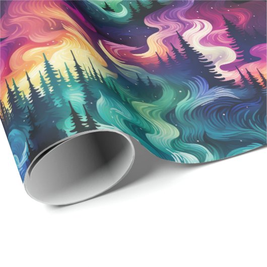 Aurora Borealis 3D Dreamscape: Etherisch ontwerp Cadeaupapier (Rol Hoek)