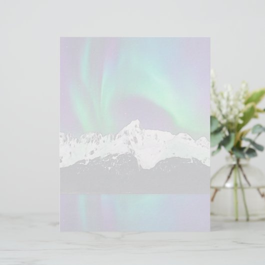Aurora Borealis - 8,5 "x 11" briefpapier blad (Staand voorkant)