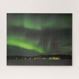 Aurora borealis aan de hemel in Lapland Legpuzzel