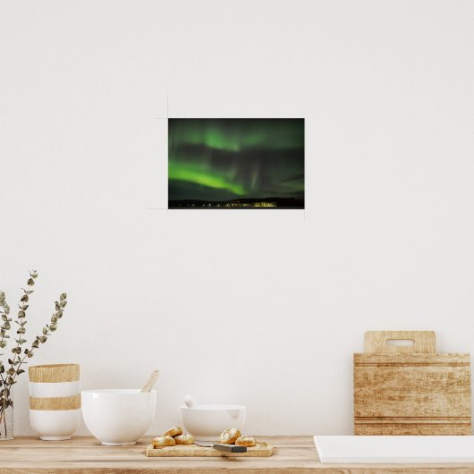 Aurora borealis aan de hemel poster (Keuken)