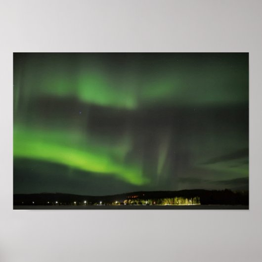 Aurora borealis aan de hemel poster (Voorkant)