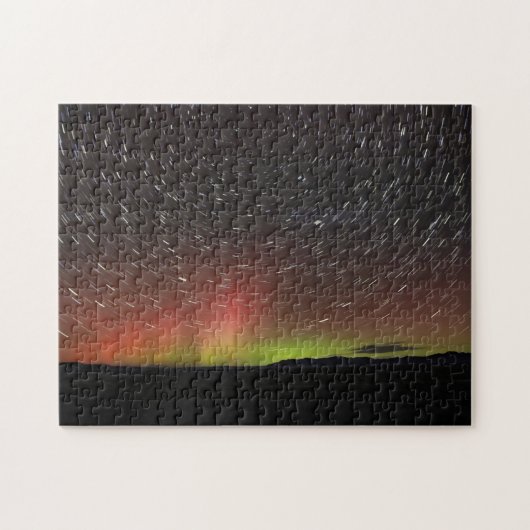 Aurora borealis aan de noordelijke horizon legpuzzel (Horizontaal)