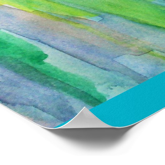 Aurora Borealis abstracte waterverf Poster (Hoek)