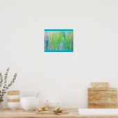 Aurora Borealis abstracte waterverf Poster (Keuken)