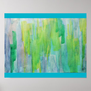 Aurora Borealis abstracte waterverf Poster