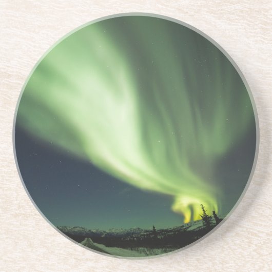 Aurora Borealis - Alaska Zandsteen Onderzetter (Voorkant)