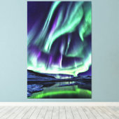 Aurora Borealis Art Canvas Print (Insitu (Houten vloer))