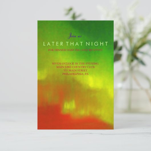 AURORA BOREALIS Bar Bat Mitzvah Party Kaart (Staand voorkant)