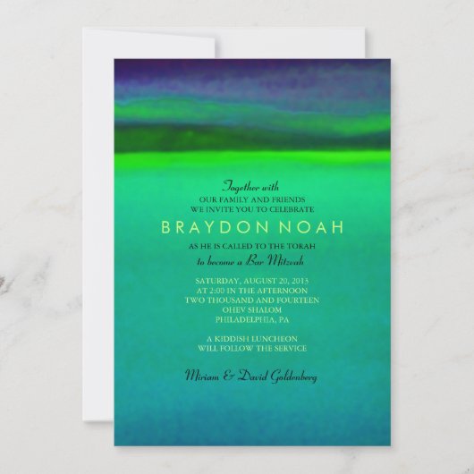 AURORA BOREALIS Bar Bat Mitzvah Uitnodiging (Voorkant)
