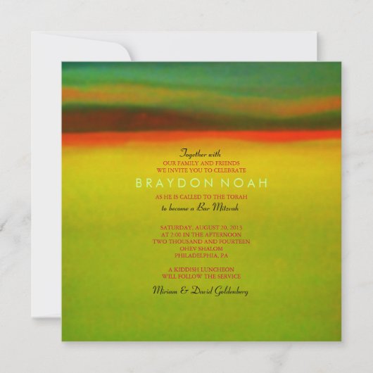 AURORA BOREALIS Bar Bat Mitzvah Uitnodiging (Voorkant)