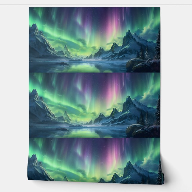 Aurora Borealis Behang (Afrollen)