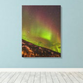 Aurora Borealis | Bergen Fairbanks Alaska Canvas Afdruk (Insitu (Houten vloer))