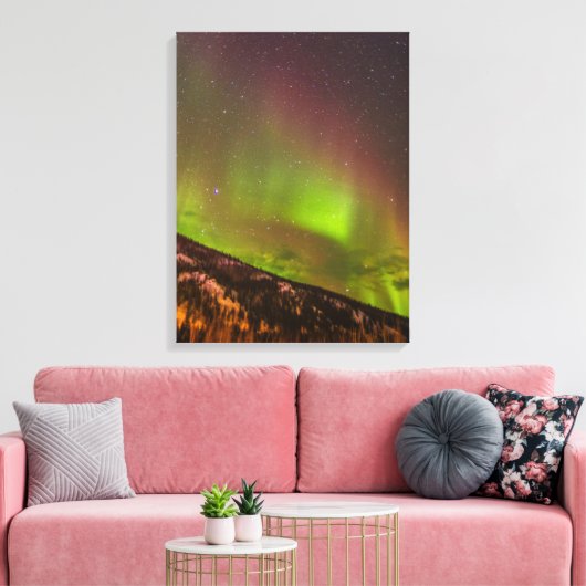 Aurora Borealis | Bergen Fairbanks Alaska Canvas Afdruk (Insitu (Woonkamer))