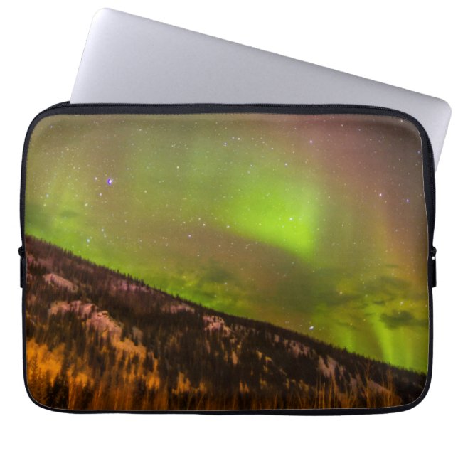 Aurora Borealis | Bergen Fairbanks Alaska Laptop Sleeve (Voorkant)