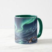 Aurora Borealis Besneeuwd Dorps Combo Mok (Voorkant rechts)