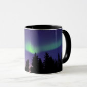 Aurora Borealis & Bomen | Manitoba, Canada Mok (Voorkant rechts)