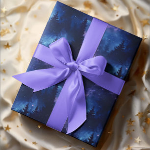 Aurora Borealis Bos Ruimtelandschap Cadeaupapier