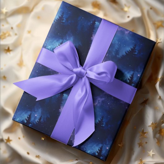 Aurora Borealis Bos Ruimtelandschap Cadeaupapier