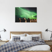 Aurora Borealis boven Alberta Boerderij Canvas Afdruk (Insitu (Slaapkamer))