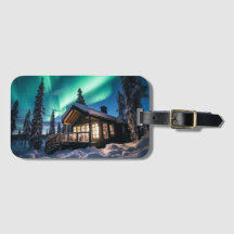 Aurora borealis boven winterhut