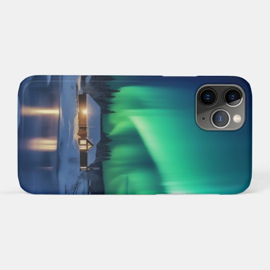 Aurora borealis boven winterhut Case-Mate iPhone case (Achterkant (horizontaal))
