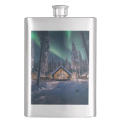 Aurora borealis boven winterhut flacon (Voorkant)