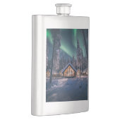 Aurora borealis boven winterhut flacon (Rechts)