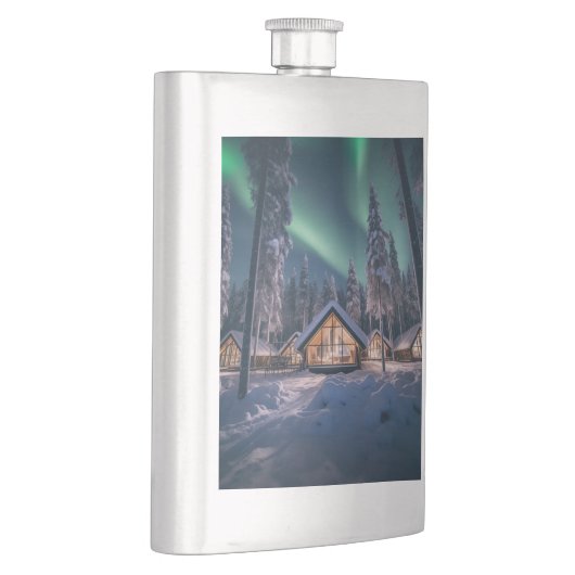 Aurora borealis boven winterhut flacon (Rechts)