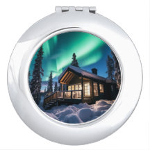 Aurora borealis boven winterhut