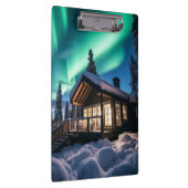 Aurora borealis boven winterhut klembord (Rechts)