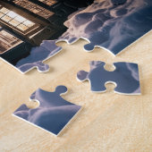 Aurora borealis boven winterhut legpuzzel (Zijkant)