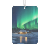 Aurora borealis boven winterhut luchtverfrisser (Achterkant)